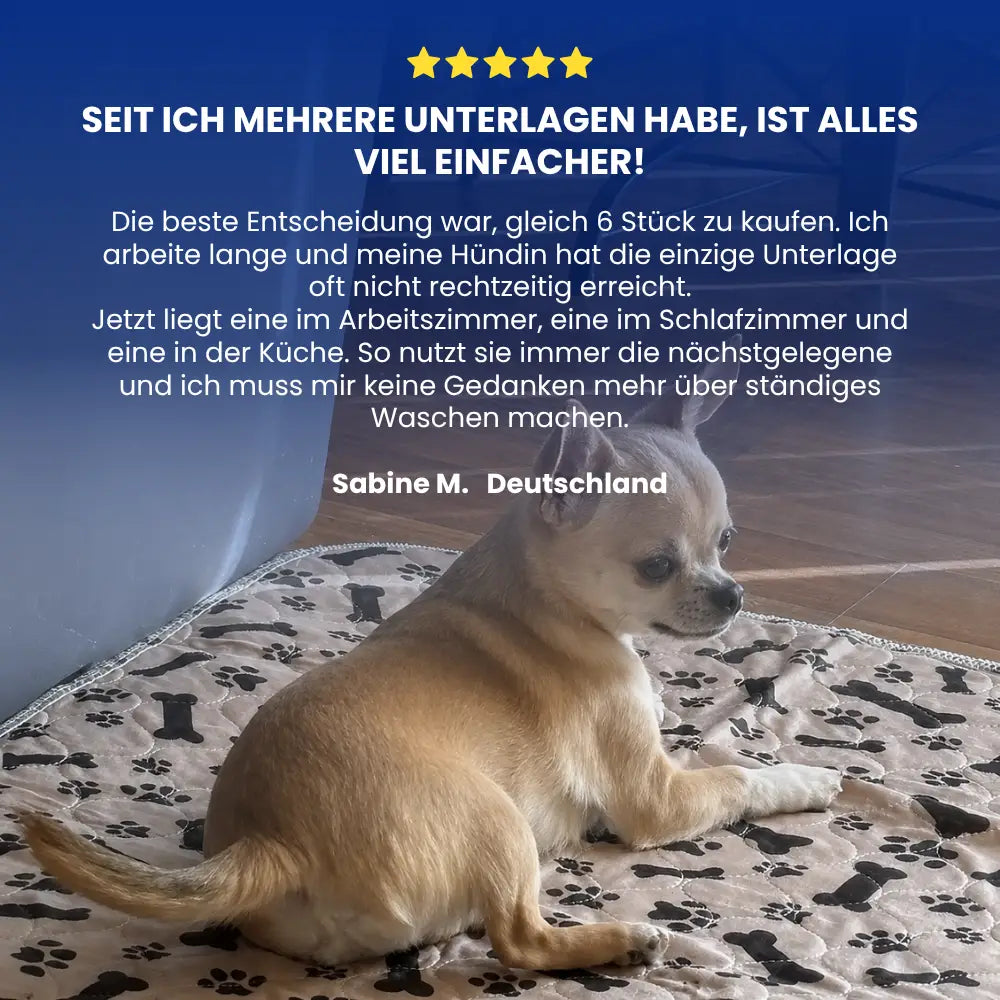 Saugfähige, waschbare Hygienematte für Hunde und Welpen